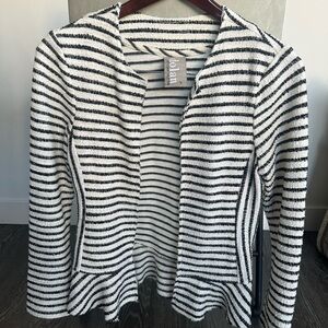 Anthropologie Black and White Striped Jacket